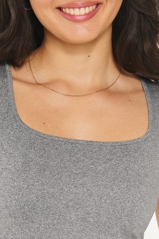 Cropped T-shirt - Gemêleerd Grijs