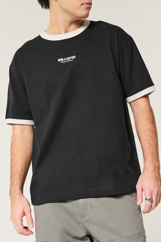 T-shirt Boxy - Zwart