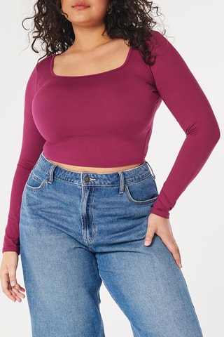 Cropped T-shirt - Roze