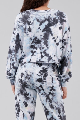 Oversized Korte sweater Tie and Dye Effect - Hemelsblauw