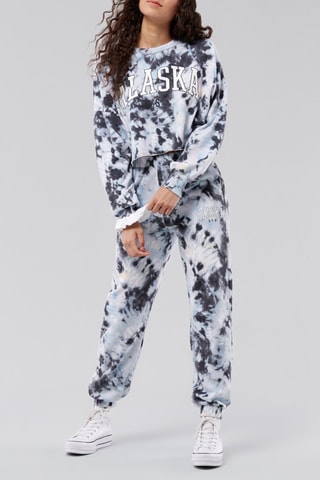 Oversized Korte sweater Tie and Dye Effect - Hemelsblauw