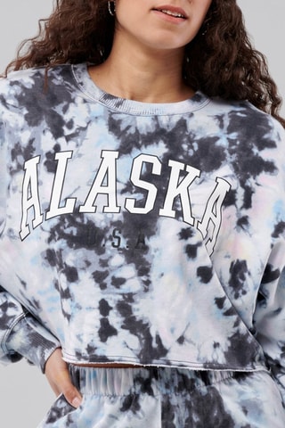 Oversized Korte sweater Tie and Dye Effect - Hemelsblauw