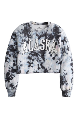 Oversized Korte sweater Tie and Dye Effect - Hemelsblauw