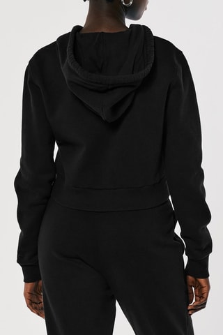 Fleece Sweater met Capuchon - Zwart