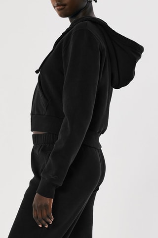 Fleece Sweater met Capuchon - Zwart