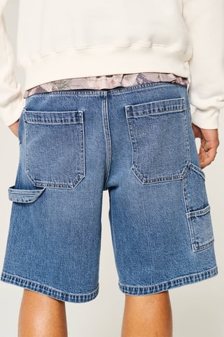 Spijkershort baggy - Kobaltblauw