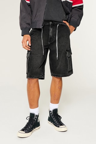 Spijkershort baggy - Zwart