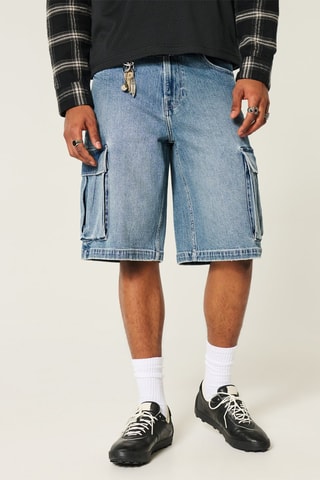 Spijkershort baggy - Kobaltblauw