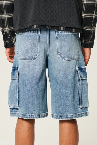 Spijkershort baggy - Kobaltblauw
