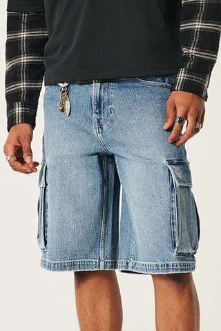 Spijkershort baggy - Kobaltblauw