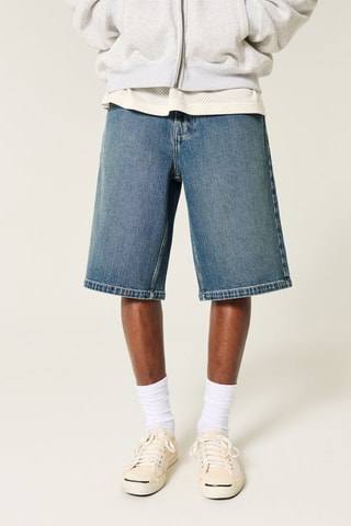Spijkershort baggy - Marineblauw