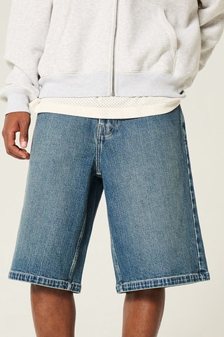Spijkershort baggy - Marineblauw