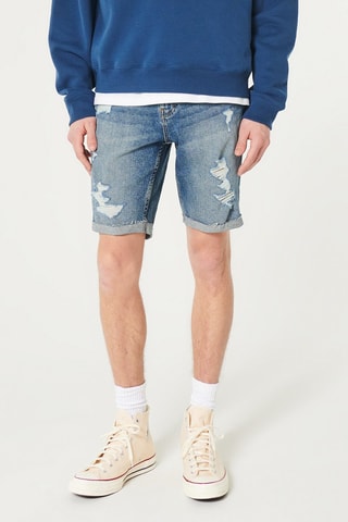 Spijkershort Slim Fit - Kobaltblauw