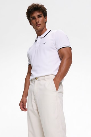 5 Polo’s - Wit en Blauw