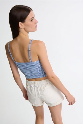Crop Top - Gemêleerd Blauw