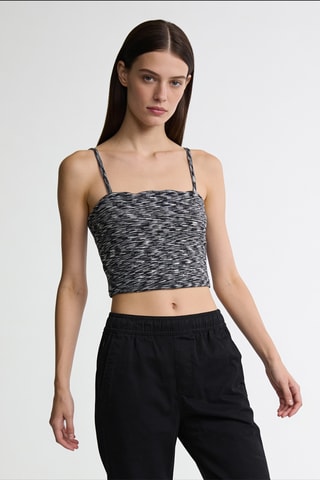 Crop Top - Gemêleerd Grijs