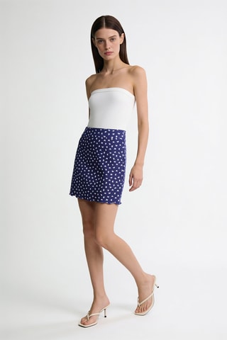 Minirok Hoge Taille - Marineblauw