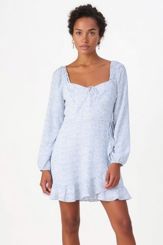 Vestido curto - Azul-claro
