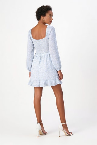 Vestido curto - Azul-claro