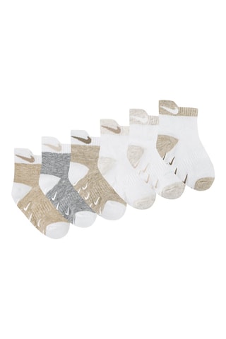 6 paires de chaussettes - Beige, blanc et gris