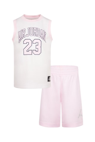 Débardeur et short Muscle  poudré - Jordan - Blanc et rose
