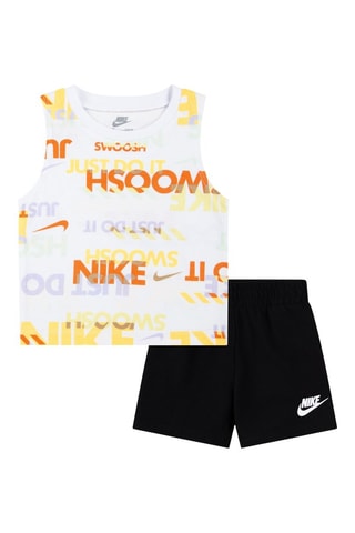Débardeur et short - Blanc, noir et jaune