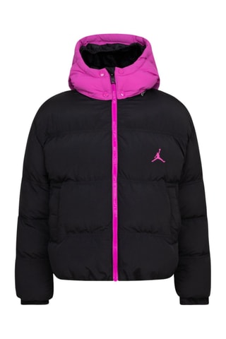 Doudoune à capuche - Noir et rose