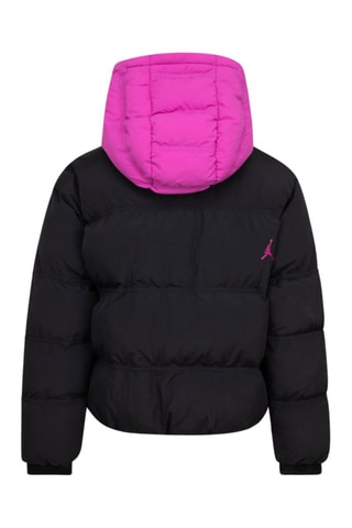 Doudoune à capuche - Noir et rose