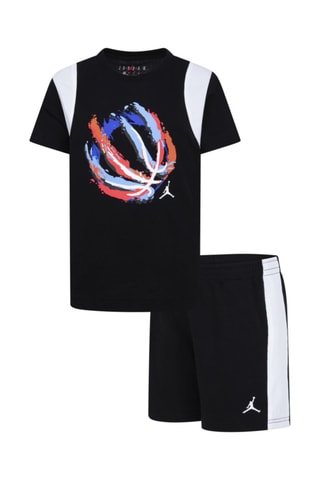 Tshirt et short Fire - Blanc, noir et orange