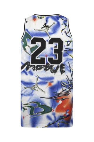 Maillot de basketball dip and dye - Blanc, noir et bleu