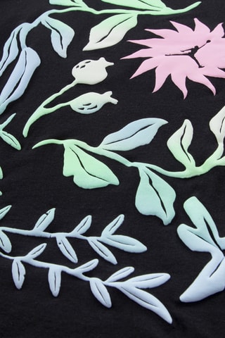 T-shirt Puff Floral - Jordan - Noir