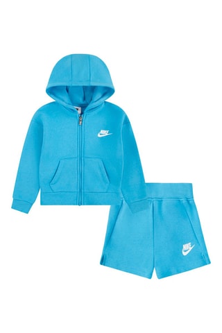 Sweat à capuche et short - Blanc et bleu