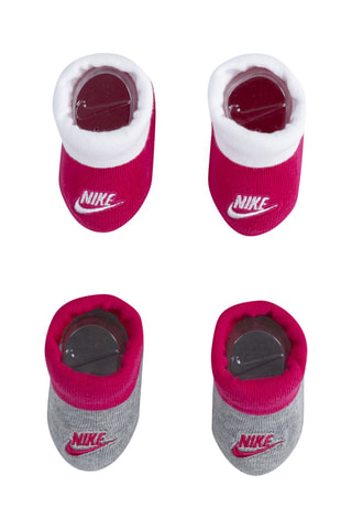 2 paires de chaussons - Blanc, gris et rose