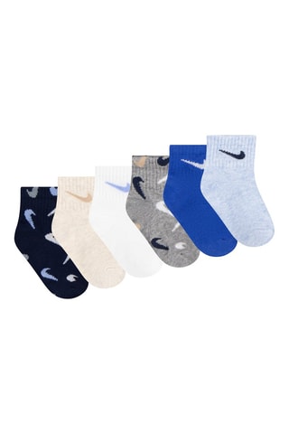 6 paires de chaussettes - Blanc, bleu et gris