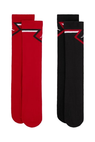 2 paires de chaussettes - Blanc, noir et rouge