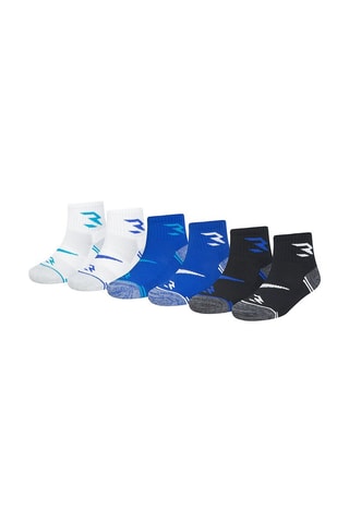 6 paires de socquettes - Blanc, bleu et noir