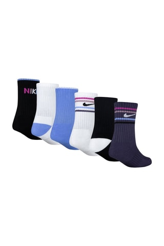 6 paires de chaussettes - Nike - Blanc, noir et bleu