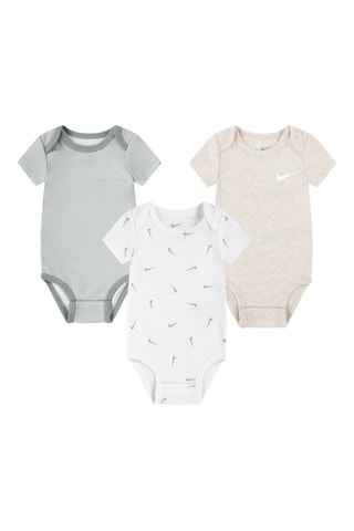 3 bodys - Blanc, beige et vert