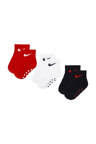 3 paires de chaussettes antidérapantes - Blanc et rouge
