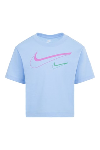 Tshirt Swoosh Boxy - Bleu