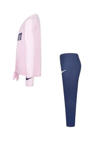 T-shirt et legging - Nike - Blanc, bleu et rose