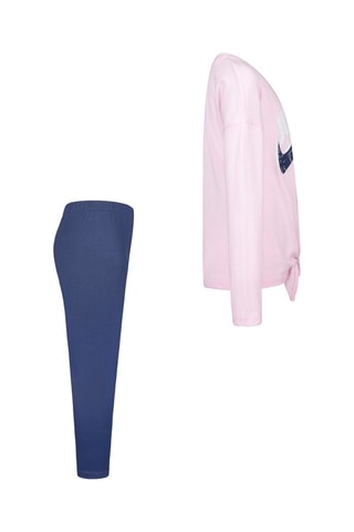 T-shirt et legging - Nike - Blanc, bleu et rose