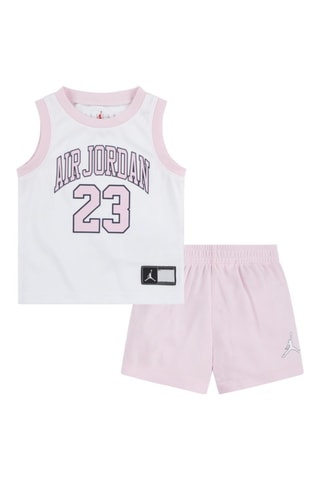 Débardeur et short Muscle - Jordan - Blanc et rose