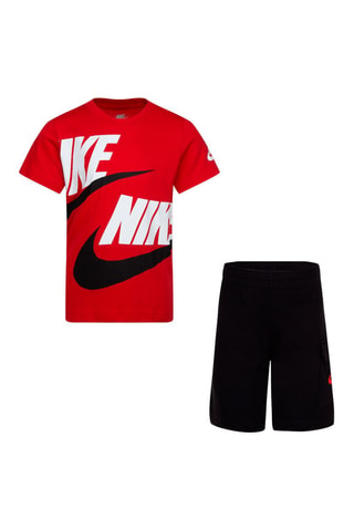 Tshirt et short - Blanc, noir et rouge