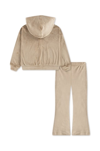 Sweat à capuche et legging en velours - Beige