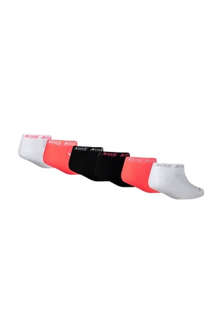 6 paires de chaussettes - Blanc, noir et orange