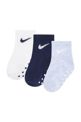 3 paires de chaussettes antidérapantes - Blanc, bleu et gris