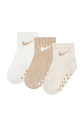3 paires de chaussettes antidérapantes - Beige, blanc et marron