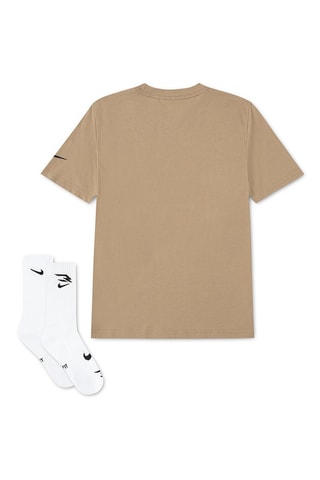 T-shirt et chaussettes - Beige, blanc et noir
