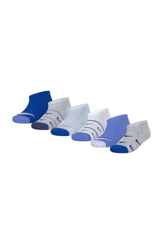 6 paires de socquettes - Blanc et bleu